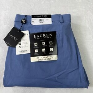 Lauren Ralph Lauren Dress Pants Mens 40x30 Blue Classic Fit Norton High Stretch